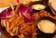 Picture of chicken fingers and fries at Moose McGillycuddys Lahaina restaurant on Front Street.