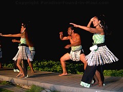 Picture of luau dancers at the Feast at Lele, one of the best Maui luaus.