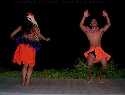 Picture of luau dancers at the Feast at Lele, one of the best Maui luaus.