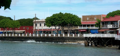 Picture of Front Street, Lahaina, viewed from Lahaina Harbour area on the island of Maui, Hawaii.