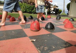 Picture of giant checkerboard at the Napili Shores Resort, Maui.