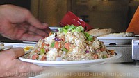 Picture of huge portions at the Gazebo Restaurant, Maui.