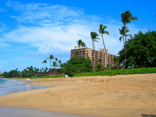 picture of Kaanapali beach maui and view of Royal Lahaina Resort tower