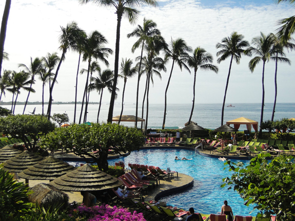 Ocean view from swimming pool at Hyatt Regency Maui