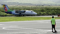 Picture of Island Air plane landing at West Maui Kapalua Airport on the island of Maui, Hawaii.