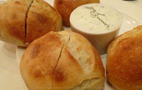 Picture of bread and garlic butter at the Lahaina Grill, one of the best restaurants in Maui.