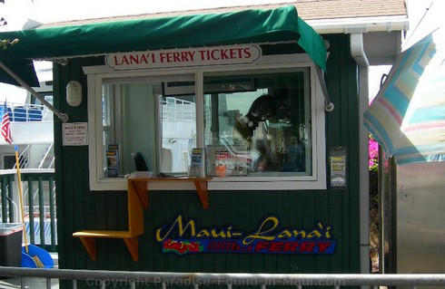 Picture of the Lahaina Ferry ticket office in Lahaina Harbor, Maui, Hawaii.