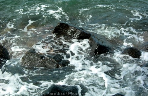 Picture of the Hauola Stone in Lahaina Harbor, Maui, Hawaii.