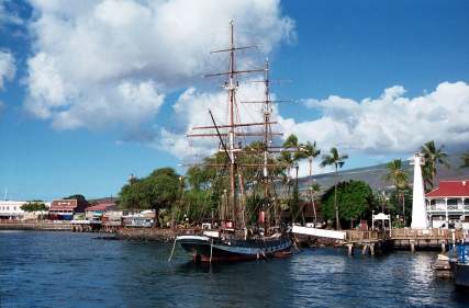 Lahaina Harbour in Maui Old Sailing Boat