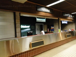 Picture of the rental car company shuttle desk at Kahului Airport in Maui, Hawaii.