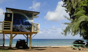 Picture of lifeguard hut at D. T. Fleming Beach Park in Kapalua, Maui, Hawaii