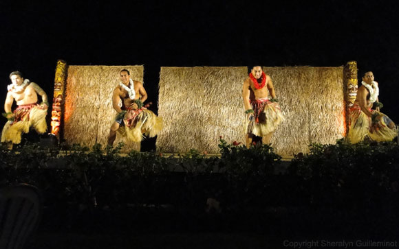 The men dance at the Sheraton Luau