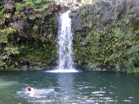 picture of waterfall along the road to hana on the island of maui hawaii