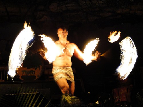 Drums of the Pacific Luau Fire Dancer at the Hyatt Maui