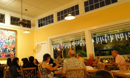 The warm, inviting interior of the restaurant.