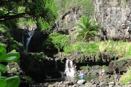 Picture of people swimming at Oheo Gulch (Seven Sacred Pools)
