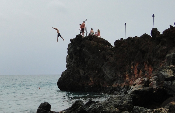 Jumping off Black Rock