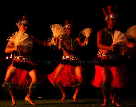 Picture of male luau performers at the Old Lahaina Luau Maui.