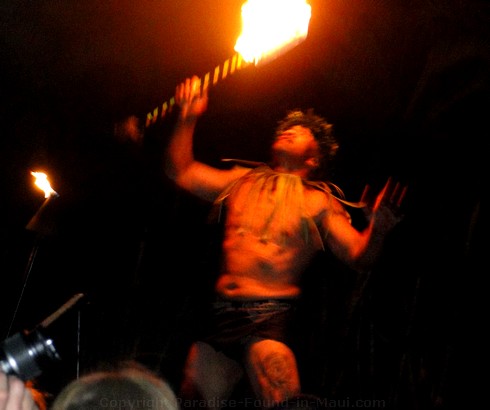 Fire Knife Dancer at the Grand Wailea Luau