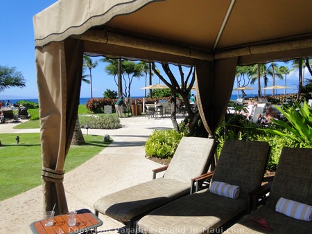 Picture of poolside cabana on Maui, Hawaii.