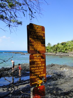Sign for Ahihi Cove