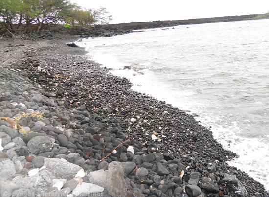 Black rocky beach at Ahihi Kinau (the dumps) on Maui.