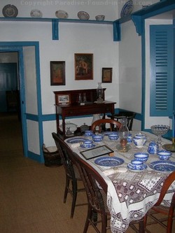 Picture of the dining room at the Baldwin Home and Museum in Lahaina, Maui, Hawaii.