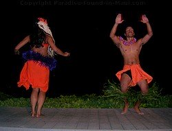Picture of luau dancers at the Feast at Lele, one of the best Maui luaus.