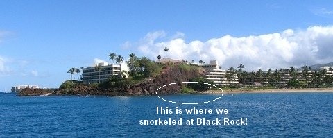 Picture of Black Rock, Maui and snorkeling off of Kaanapali Beach.