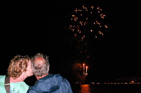 Pride of Maui fireworks on New Year's Eve Cruise
