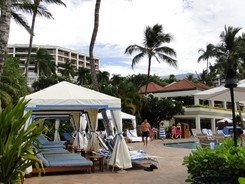 Gorgeous poolside cabanas at the Grand Wailea Resort on Maui