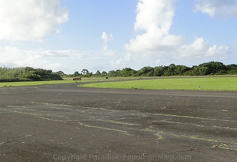 Picture of the runway at the Hana Airport on Maui, Hawaii.