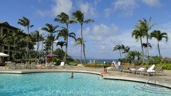 Picture of the ocean view at the pool of the Ritz Carlton in Kapalua, Maui, Hawaii.