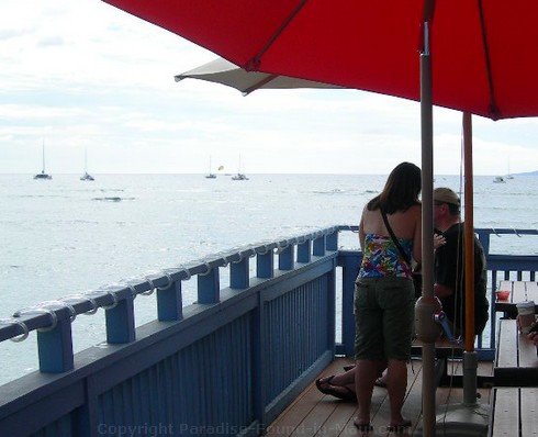 Picture of ocean view from the patio at Ono Gelato in Lahaina, Maui.