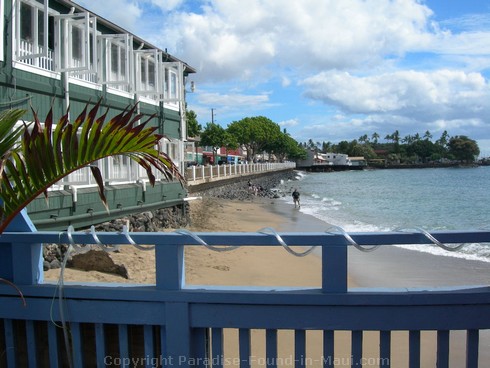 View from patio at Ono Gelato, Front Street, Lahaina, Maui, Hawaii.