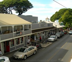 Picture of parking on Front Street below Mose McGillycuddys Lahaina restaurant on Maui, Hawaii.