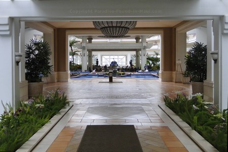 Picture of the entrance to the lobby at the Grand Wailea Resort Maui in Hawaii.