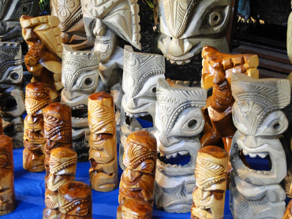 Souvenirs for sale at the luau.