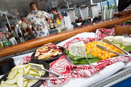 Appetizers and snacks on Pride of Maui cruise