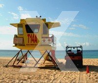 Picture of lifeguard tower, Maui, Hawaii