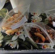 Picture of fabulous coconut candy at Nahiku Marketplace along the road to Hana on the island of Maui, Hawaii.