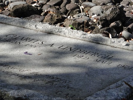 Picture of the gravestone for Charles Lindbergh.