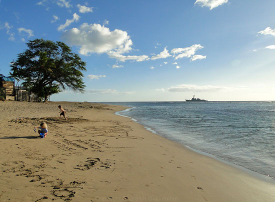 Kids playing on Baby Beach in Lahaina