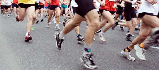 picture of runners feet at a marathon