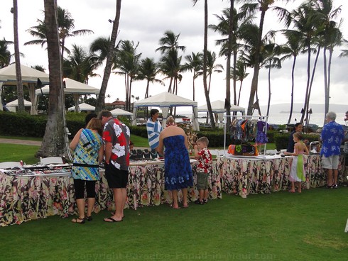 Souvenir table at the Grand Wailea Luau